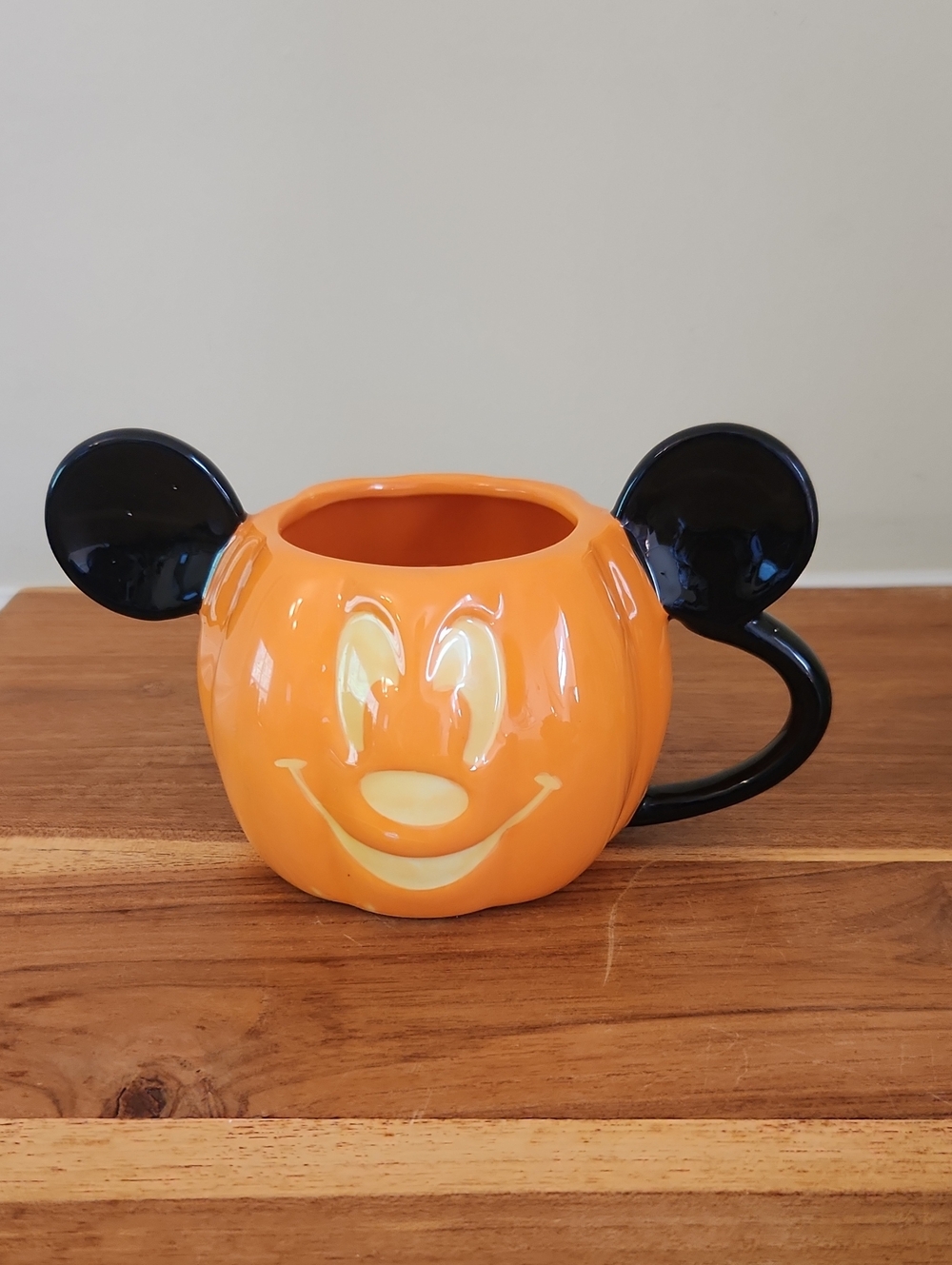 Disney Mickey Mouse Pumpkin Mug Orange Jack O Lantern